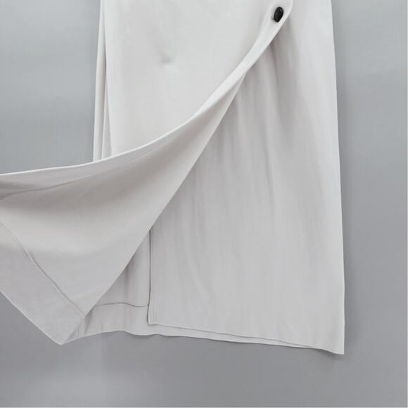 Aritzia Babaton Midi Skirt Womens 10 Cream Wrap Button Asymmetrical Soft Girl - Picture 5 of 13